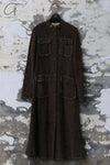 Mutedance 24 Autumn and Winter Button Slim Fit Wool Long Coat MD-MD24FW14-BROWN